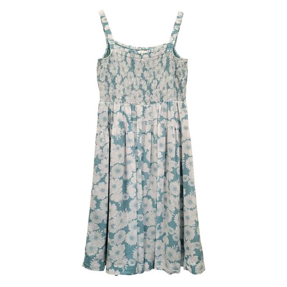 On 34th Smocked Dress Women's XL Floral Midi Cotton Lined Sleeveless Cottagecore - Picture 1 of 9